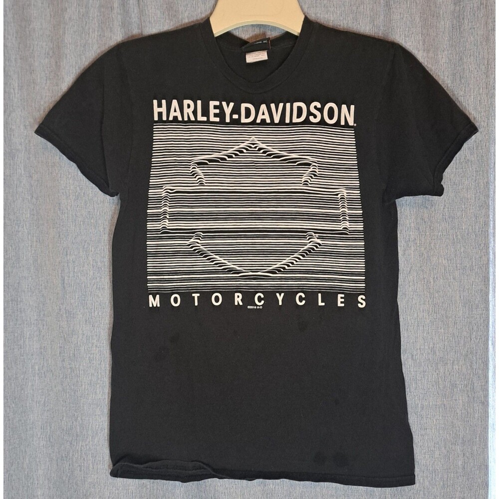 Harley Davidson Logo T-Shirt Mens Small Swannanoa NC Support Our Troops Graphic